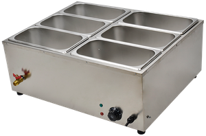 Commercial Food Warmer, Stainless Steel Bain Marie Buffet Countertop with Temperature Control & Lid for Parties, Catering, Restaurants 110V